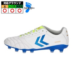 ヒュンメル ヴォラート3 PRO hummel サッカースパイク シューズ 土 人工芝 天然芝 レギュラー 2E 大人 ホワイト×ライトブルー (HAS1244R-1067)
