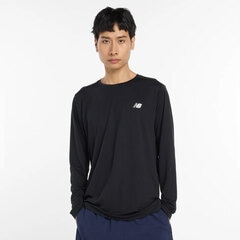 ニューバランス Sport Linear Long Sleeve Tシャツ 長袖 NewBalance プラクティスシャツ トレーニングウェア トップス 丸首 大人 メンズ (AMT53407-BK)