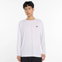 ニューバランス Sport Linear Long Sleeve Tシャツ 長袖 NewBalance プラクティスシャツ トレーニングウェア トップス 丸首 大人 メンズ (AMT53407-WT)