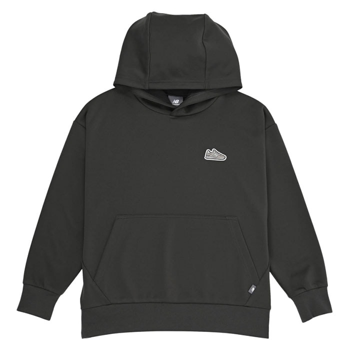 【特価】ニューバランス シューパッチライトスウェットフーディー NewBalance ジュニア 子供 パーカー トップス ウェア (ABT55562-BLK)
