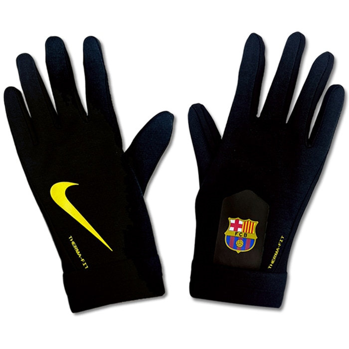 ナイキ FCバルセロナ アカデミー サーマフィット グローブ NIKE サッカー フットサル フィールドグローブ 手袋 滑り止め 防寒 保温 大人 (IH1383-010)
