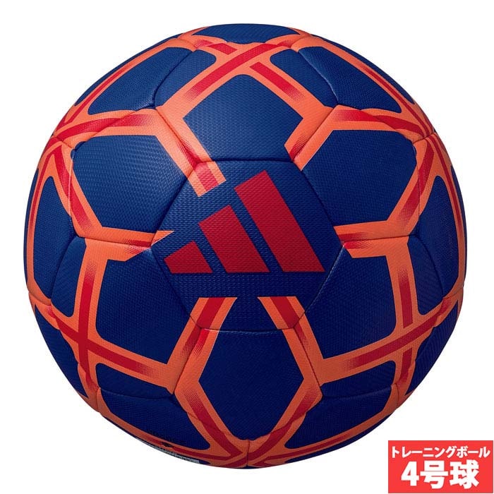 アディダス スターランサー トレーニング 4号球 adidas サッカーボール トレーニングボール 検定球 小学生 パワーブルー×ソーラーオレンジ (AF4957BOR)