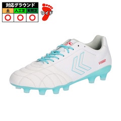 ヒュンメル ヴォラート3 PRO WIDE hummel サッカースパイク シューズ 土 人工芝 天然芝 ワイド 3E 大人 ホワイト×ターコイズ (HAS1244W-1062)
