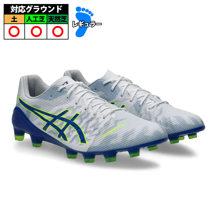 【特価】アシックス DS LIGHT ACROS 3 asics サッカースパイク シューズ 土 人工芝 天然芝 White/Asics Blue (1101A070-105)