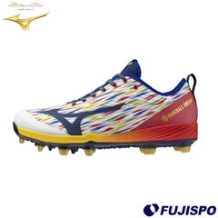 野球 ミズノ ポイントスパイク クッションレボプロ TPU CR mizuno 野球スパイク 大人 一般 草野球 2026 ミズノプロ ホワイト×ネイビー (11GP263001)