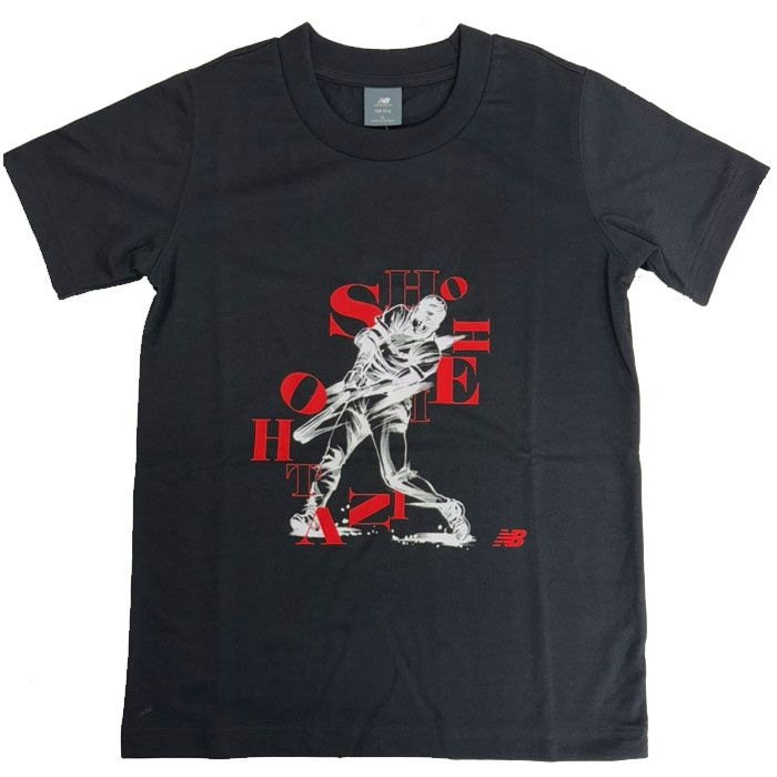 野球 ニューバランス 大谷翔平 キッズグラフィック半袖Tシャツ newbalance シャツ Tシャツ ウェア 半袖 スポーツ 運動 キッズ ジュニア ファッション (YT61K2A3-BK)