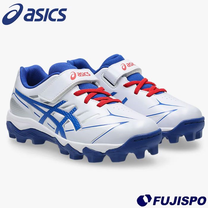 野球 アシックス ジュニアポイントスパイク STAR SHINE S 3 asics 野球シューズ 野球スパイク ベルトタイプ 紐タイプ こども 少年野球 ジュニア野球 小学生 White/Asics Blue (1124A011-105)