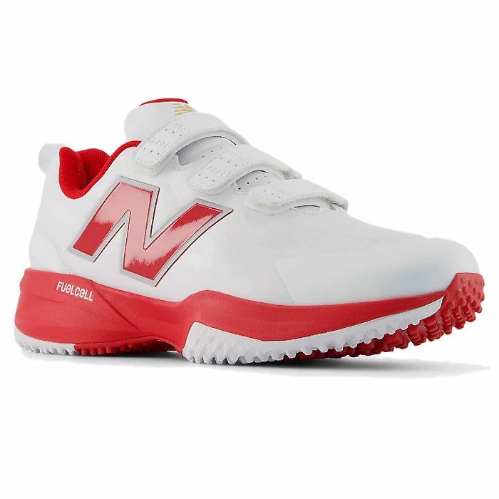 野球 ニューバランス ターフシューズ FuelCell 1000 v1 TURF NewBalance 野球シューズ トレーニングシューズ トレシュー 部活 高校野球 ベルトタイプ WHITE/RED (M10007B02E)