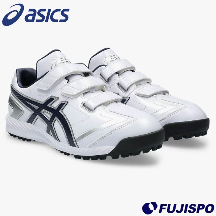 野球 アシックス トレーニングシューズ NEOREVIVE TR 3 asics 野球シューズ トレシュー 練習 部活 高校生 大人 ベルトタイプ WHITE/NAVY (1123A042-103)