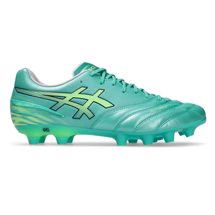 ASICS スパイクシューズ シルバー/ライムグリーン アシックス DS LIGHT PRO WIDE asics サッカースパイク シューズ 土