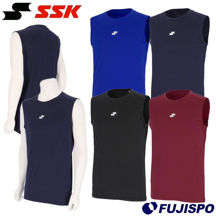 野球 エスエスケイ ローネックノースリーブアンダーシャツ SSK タンクトップ インナー 大人 レディース メンズ スポーツインナー トレーニングウェア トレーニング スポーツ (SCF230LN)