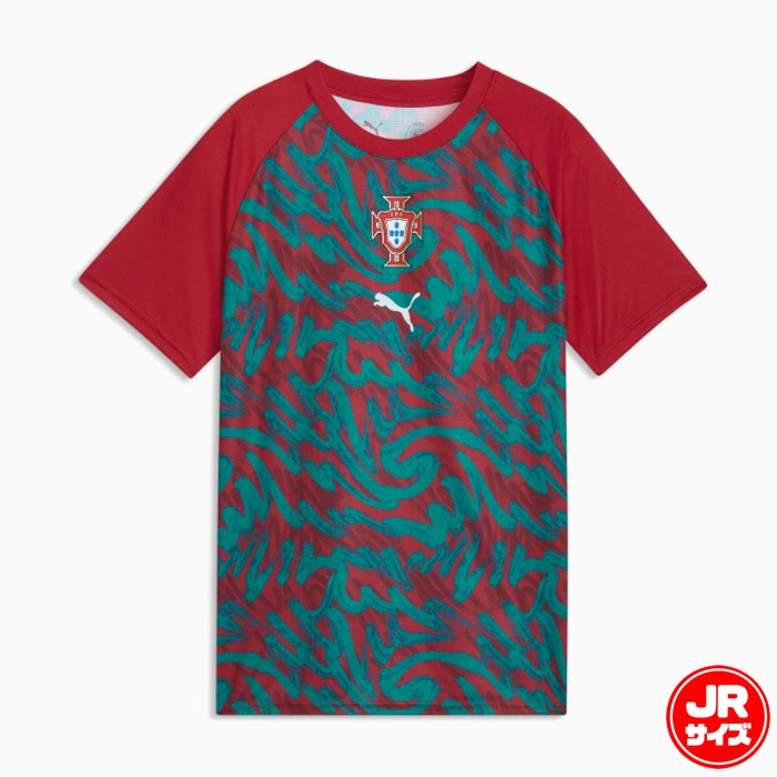 プーマ キッズ ポルトガル代表 2026 プレマッチシャツ PUMA サッカー フットサル プラクティスシャツ Tシャツ 半袖 トレーニングウェア レプリカ キッズ 子供 (784789-37)