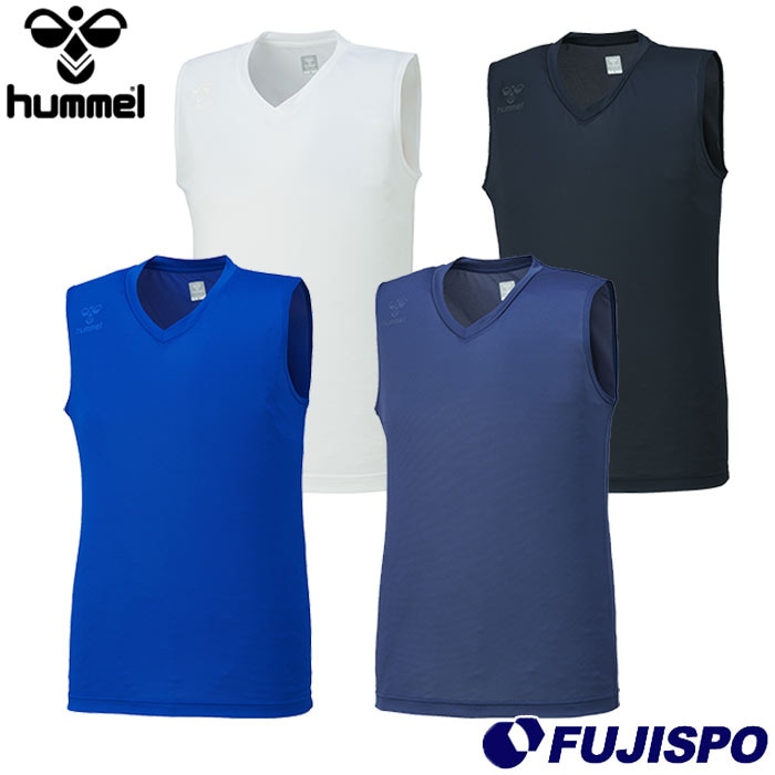 ヒュンメル つめたインナー hummel サッカー フットサル タンクトップ インナー アンダーシャツ ノースリーブ 接触冷感 吸汗速乾 UVカット ストレッチ 大人 (HAP5166)