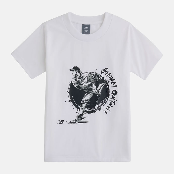 野球 ニューバランス ジュニアＴシャツ 大谷翔平キッズグラフィック NewBalance こども 半袖 ウェア スポーツ (YT6189AV-WT)