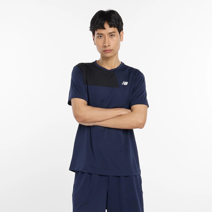 ニューバランス Sport カラーブロックTシャツ NewBalance サッカー フットサル プラクティスシャツ プラシャツ 半袖 トレーニングウェア 大人 (AMT53400-TNV)