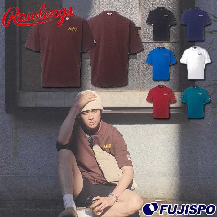 野球 ローリングス ロゴプリントTシャツ Rawlings ウェア 半袖 スポーツ メンズ カジュアル オーバーサイズ (AST16S06)