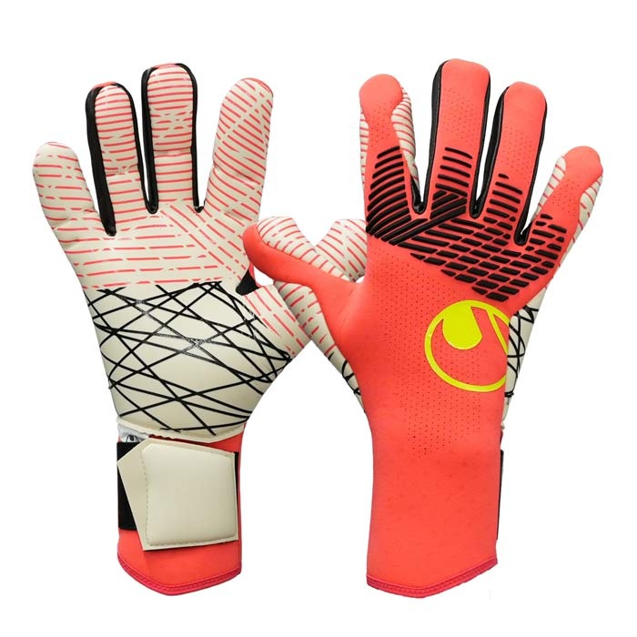 ウールシュポルト ファングマシーネ ZNE ウルトラグリップ ハーフネガティブ uhlsport サッカー キーパーグローブ キーパー手袋 ゴールキーパー GK フローレッド×ホワイト×フローイエロー (1011408)