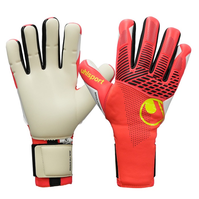ウールシュポルト ファングマシーネ ZNE アブソルートグリップ ハーフネガティブ uhlsport サッカー キーパーグローブ キーパー手袋 ゴールキーパー GK フローレッド×ホワイト×フローイエロー (1011415)