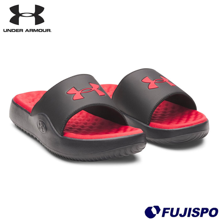 アンダーアーマー サンダル UAイグナイトプロ8 フィックス UNDERARMOUR アウトドア シューズ シャワーサンダル スポーツ 大人 メンズ スリッパ  Black/Black/Red (6010383-002)