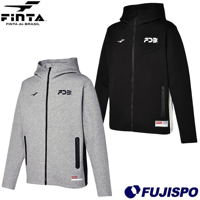 フィンタ FDB テック スウェット フーディー FINTA サッカー フットサル パーカー 長袖 フルジップ フード トレーニングウェア 大人 スポーツ カジュアル (FT4714)