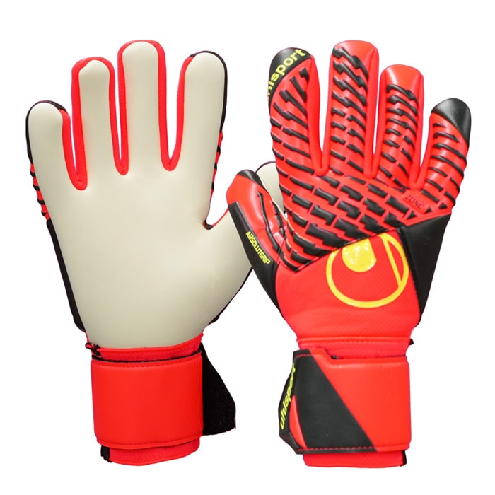 ウールシュポルト ファングマシーネ ZNE アブソルートグリップ ハーフネガティブ プロジュニア uhlsport サッカー キーパーグローブ キーパー手袋 ゴールキーパー GK フローレッド×ホワイト×フローイエロー (1011418-01)