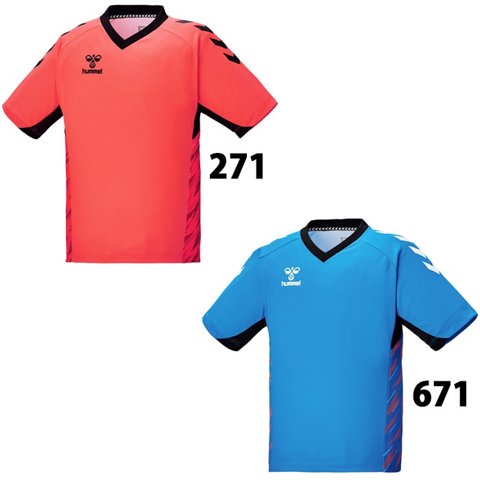 hummel サッカーシャツ 赤 青 31 特価】ヒュンメル ジュニア プラクティスシャツ hummel 【サッカー