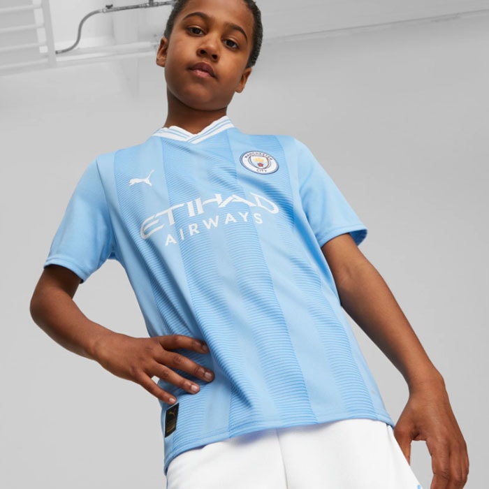 PUMA マンチェスター・シティ デ・ブライネ　ホーム レプリカ JR シャツ PUMA マンチェスター・シティ デ・ブライネ ホーム レプリカ JR