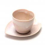 美濃焼 大恵ほのかうす紅桜皿付湯呑