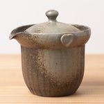 常滑焼  急須 石龍焼〆灰釉クシ目天ろ 250ml