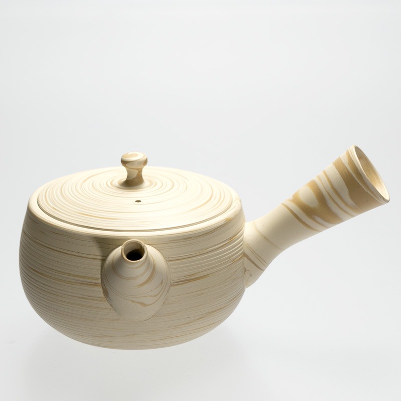 常滑焼 急須 陶仙 白黄練丸形急須 280ml｜急須の通販｜藤田茶園