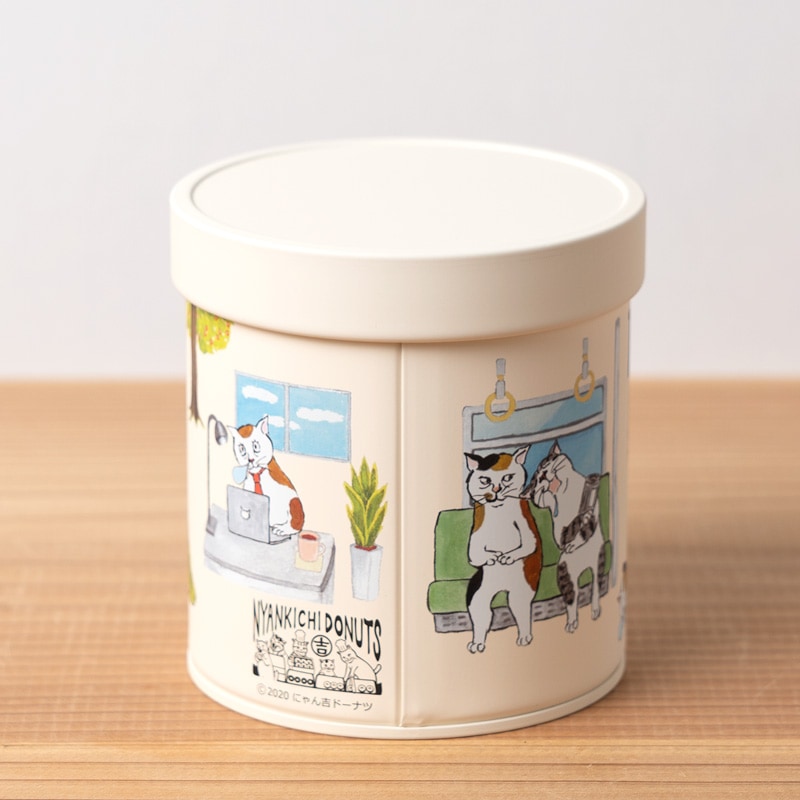 居眠りネコカン にゃん吉ドーナツ｜茶缶の通販｜藤田茶園