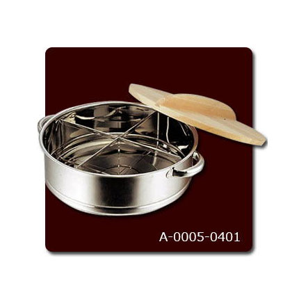 業務用電気おでん鍋 江戸松商事(EBM)18-8 8寸(24cm)木蓋付 EBM 18−8 おでん鍋 8寸（24cm）13A / 業務用 4ッ仕切