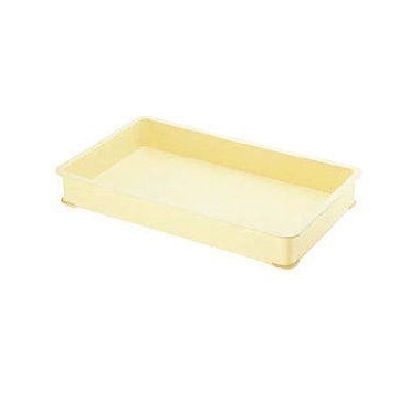 クリーム色プラスチック番重 /12個と蓋4枚 おもち番重PP 中型 ABV-88｜餅つき道具の事なら藤田道具へ