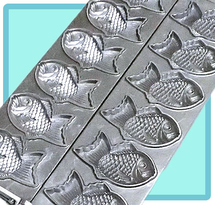 ガスたい焼き機 （ミツモト式） 2連式｜たい焼き道具｜藤田道具