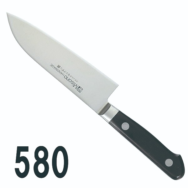 庖丁各種｜ミソノ モリブデン鋼 三徳庖丁（両刃) 580｜藤田道具