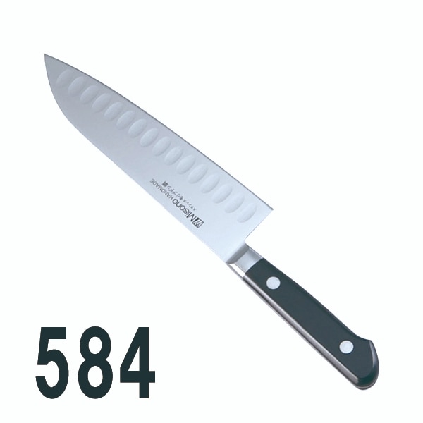 庖丁各種｜ミソノ 三徳サーモン（両刃）584｜藤田道具