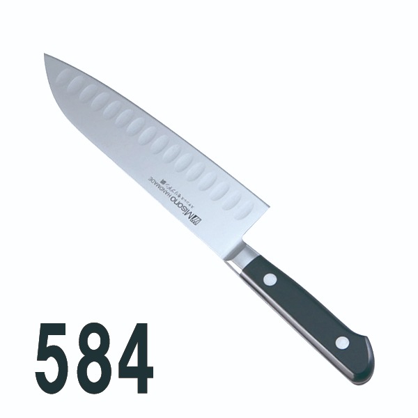 庖丁各種｜ミソノ 三徳サーモン（両刃）584｜藤田道具