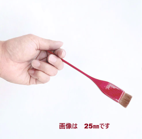 漆ハケ　刷毛庄30粍　手持ち部漆塗り済み 本漆 朱塗り刷毛 20mm 細柄 (たれはけ)