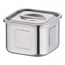 モリブデン深型角キッチンポット　目盛付　19.5cm&18cmセット モリブデン 深型 角キッチンポット目盛付