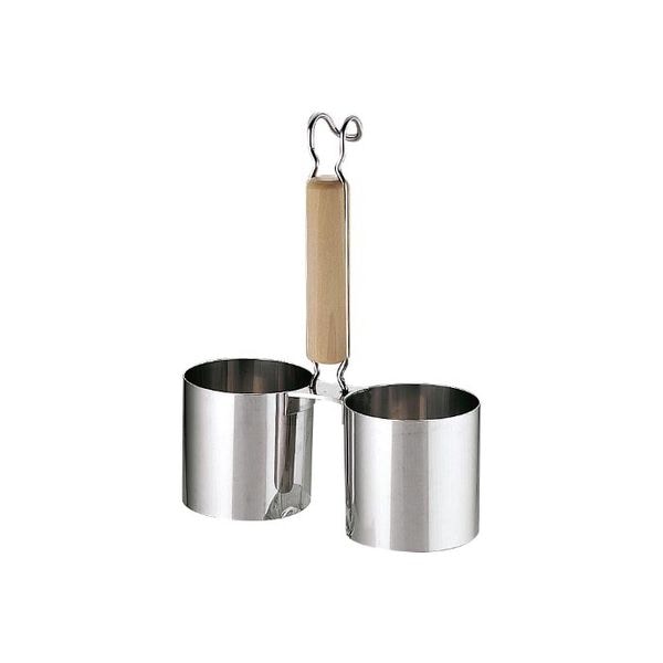 18-8 木柄かき揚げリング 2連 穴無｜藤田道具