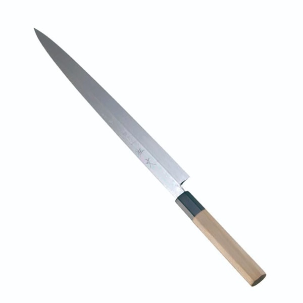佐文 本焼 鏡面仕上 ふぐ引 (木製サヤ付)(片刃) 33cm