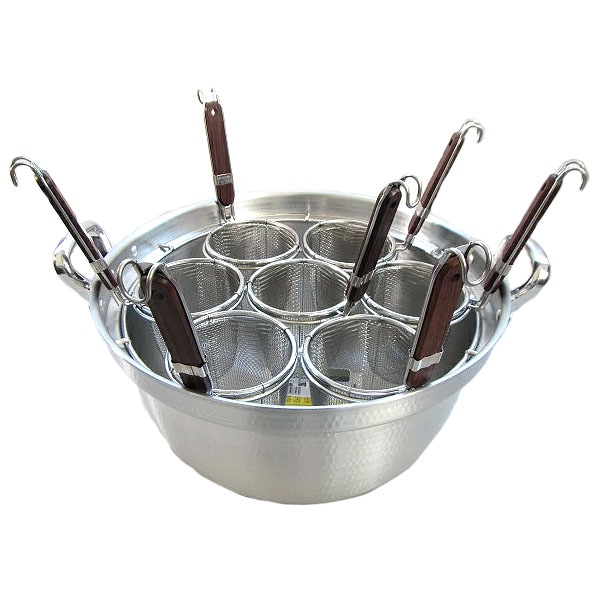 業務用 茹で麺器 そば茹でリング フリザル テボ 7個 スープ漉し まとめ売り