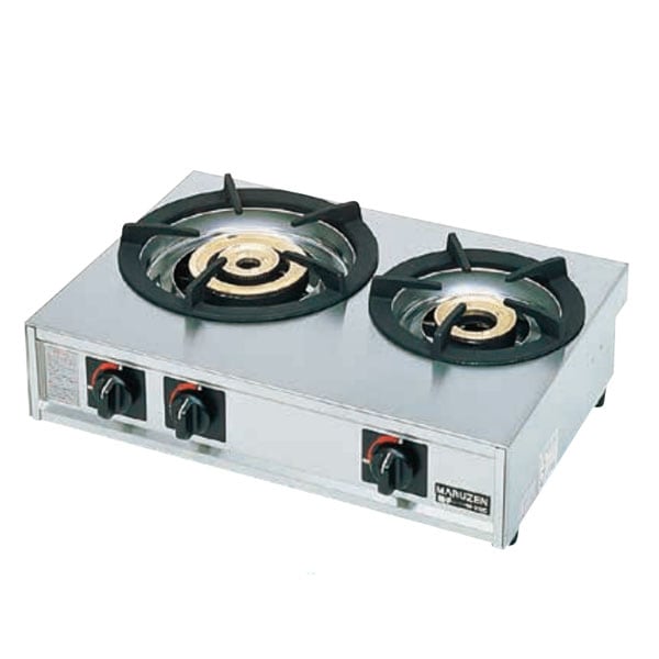 ガステーブルコンロ親子（自動点火）二口コンロ M-212C｜厨房機器
