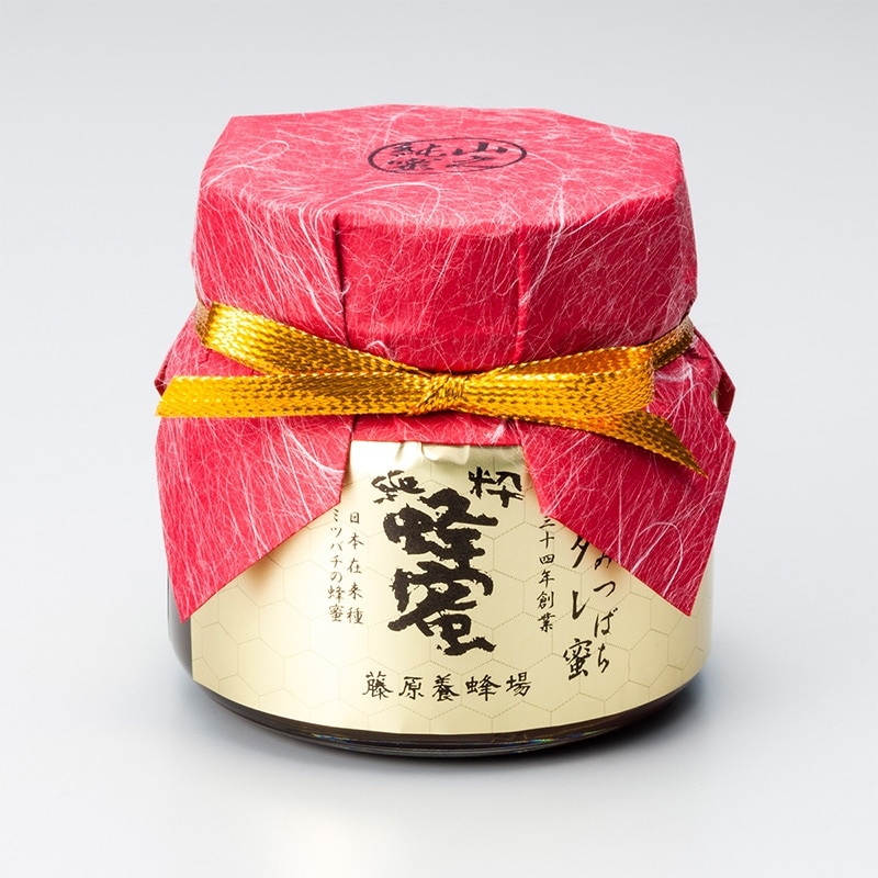 日本在来種みつばちの蜂蜜（国産） たれ蜜 300g ガラス瓶 ｜ 藤原養蜂場