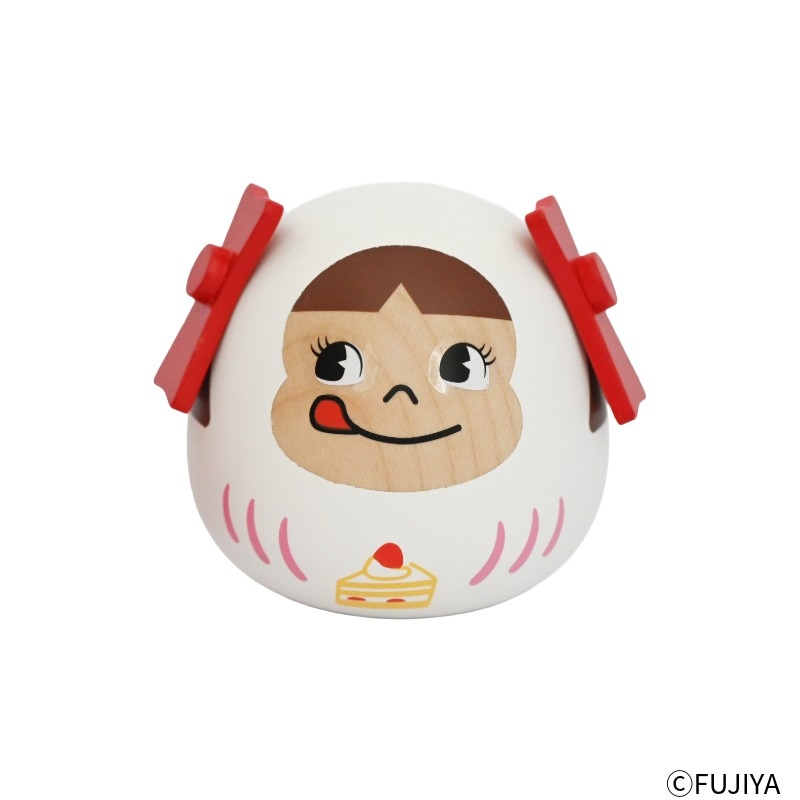 不二家 開運ペコちゃんだるま 置物 FUJIYA 開運！ペコちゃん 白だるまの通販｜不二家「ファミリータウン」