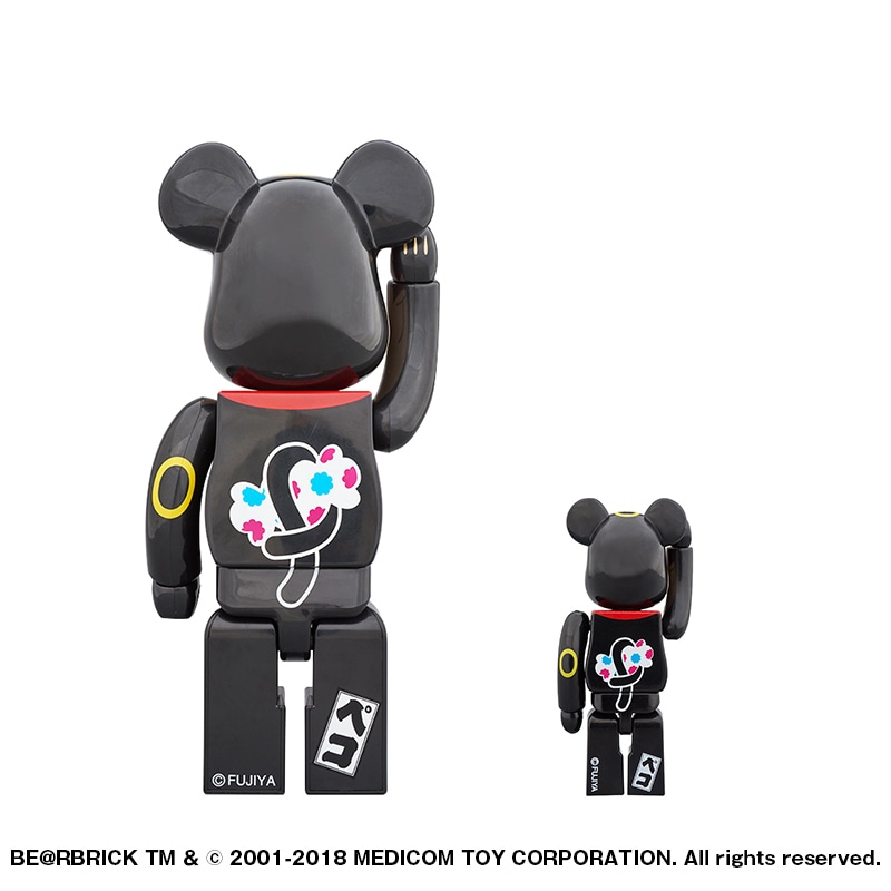 完売】BE@RBRICK 招き猫 ペコちゃん 黒 100％ ＆ 400％の通販｜不二家 