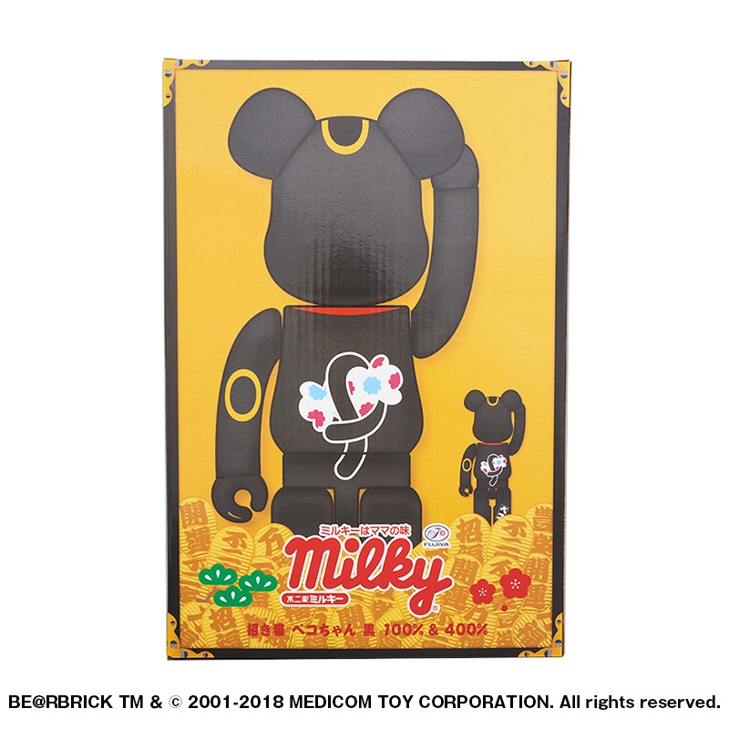 完売】BE@RBRICK 招き猫 ペコちゃん 黒 100％ ＆ 400％の通販｜不二家 