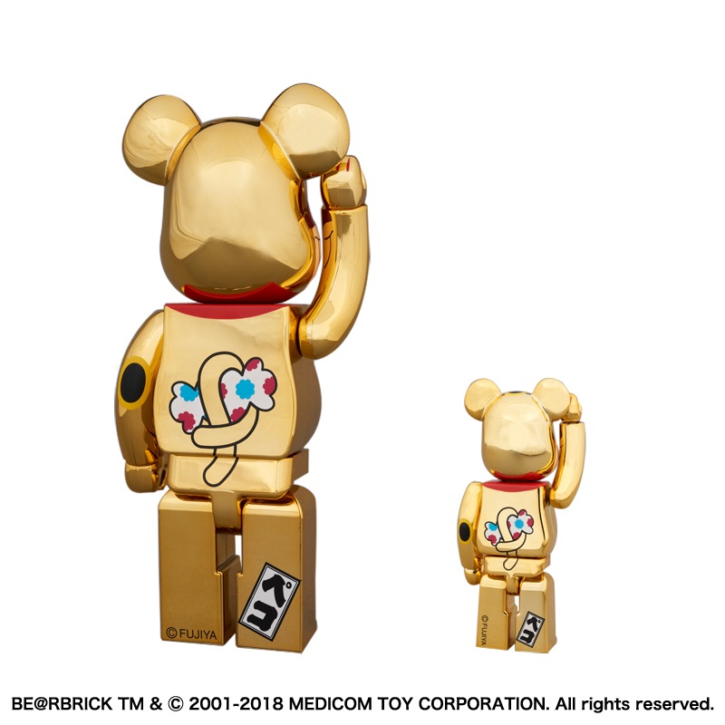 完売】BE@RBRICK 招き猫 ペコちゃん 金メッキ 弐 100% & 400%の通販 完売】BE@RBRICK 招き猫 ペコちゃん 金メッキ 弐 100% & 400%の通販