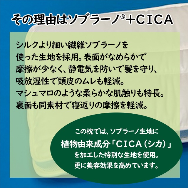 思わずほおずりしたくなる 低い枕 ＋CICA PILLOW｜寝ている間に