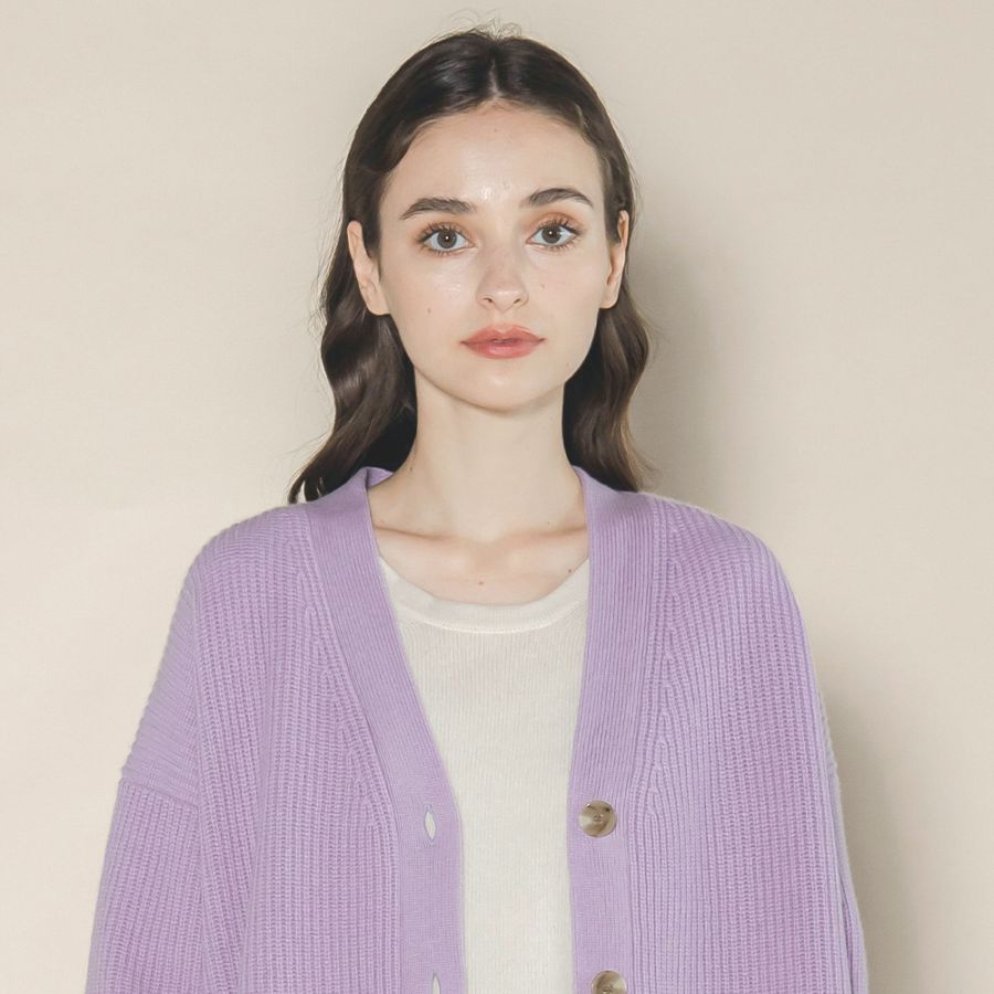 カシミヤ100％ イージーカーディガン